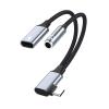 bodateng 2 in 1 90 Degree USB TY>pe C to 3.5MM Headphone Aux 60W OTG Data Microphone Audio Cable(3.5MMAUDIO) view 1