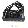 5.25 Inch Metal Media Dashboard, USB3.0 Expansion Dock with 2xUSB3.0, 2xUSB2.0, 1xType C, 10Gbps High Speed, Plug and Play, Wide Compatibility, for PC Desktop Chassis view 1