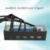 5.25 Inch Metal Media Dashboard, USB3.0 Expansion Dock with 2xUSB3.0, 2xUSB2.0, 1xType C, 10Gbps High Speed, Plug and Play, Wide Compatibility, for PC Desktop Chassis view 3