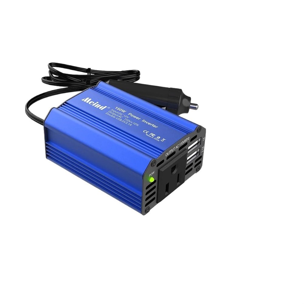 150w Portable mini Power Inverter 12v to 110v with US Socket and Dual USB Ports for car