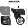anfohz Luggage Replacement Wheels 4Pair Dual Roller Wheel Suitcase Replacement Caster Swivel Mute For Travelling Case For Most Of Wheels Rolling Luggages(Black,Small) view 2