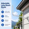 Long Wall Antenna Mount - Lenght Adjustable Long Eave Antenna Mast Pole Mounting Bracket Kits with 90 Elbows, Extend Pipes, Fixing Screws, for Outdoor TV Antennas, Starlink WiFi Extender (Silver) view 2