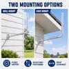Long Wall Antenna Mount - Lenght Adjustable Long Eave Antenna Mast Pole Mounting Bracket Kits with 90 Elbows, Extend Pipes, Fixing Screws, for Outdoor TV Antennas, Starlink WiFi Extender (Silver) view 4