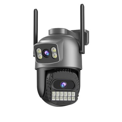 LNBBEQ 15MP 8K 10X Zoom IP Camera Dual Lens Dual Screens 5G WiFi Surveillance Camera Outdoor Street Security(AU Plug,10MP Add 128G Card)