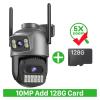 LNBBEQ 15MP 8K 10X Zoom IP Camera Dual Lens Dual Screens 5G WiFi Surveillance Camera Outdoor Street Security(AU Plug,10MP Add 128G Card) view 2