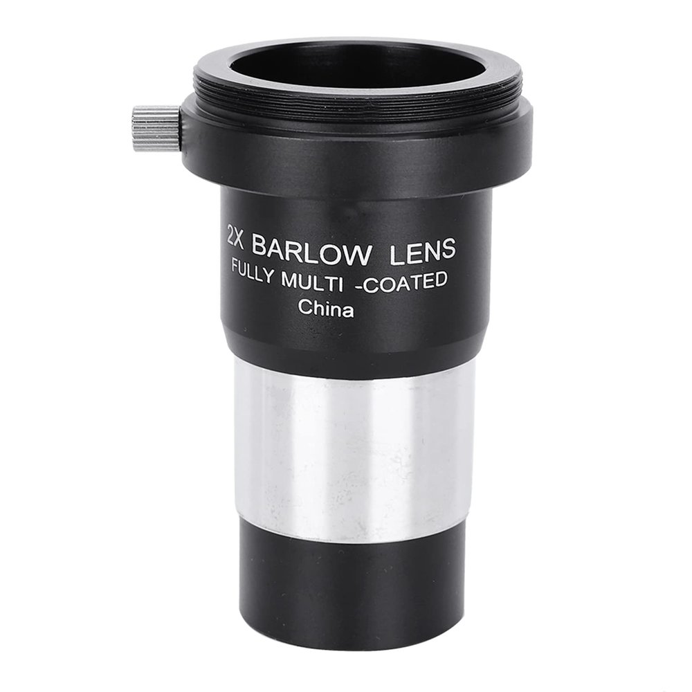 2X Magnifying Barlow Lens for Telescopes, Multilayer HD Purple Thin Film, Metal Optical Glass Construction, Provides Sharper Images, Comfortable Viewing, 1.25 Inch Interface