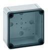 130-004, Electrical Enclosures 4.33 x 4.33 x 2.60 Polycarbonate Transp view 1