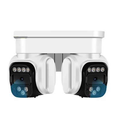 LNBBEQ 8MP HD Dual Camera WiFi 10X Digital Zoom AI Human Detection Audio PTZ IP Camera Color Night Vision CCTV Surveillance Outdoor(US Plug,8MP Add 128G Card)