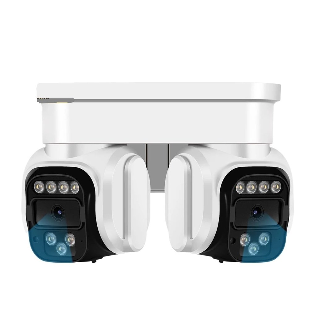 LNBBEQ 8MP HD Dual Camera WiFi 10X Digital Zoom AI Human Detection Audio PTZ IP Camera Color Night Vision CCTV Surveillance Outdoor(US Plug,8MP Add 128G Card)