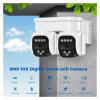 LNBBEQ 8MP HD Dual Camera WiFi 10X Digital Zoom AI Human Detection Audio PTZ IP Camera Color Night Vision CCTV Surveillance Outdoor(US Plug,8MP Add 128G Card) view 2