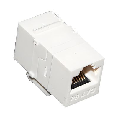 Network Inline Coupler Cat 3/Cat 5e/Cat 6 UTP Unshielded White/Black RJ11/RJ45 Port Adapter Ethernet Compatible for Patch Panel (5 Pieces, White, Cat 5e)