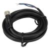 RZOMXWBX 1pc FSC8-FS-3 M8 2m PVC Cable Sensor Connector 3pins Straight Female Head for M8 NPN PNP Proximity Sensor Switch(Black) view 3
