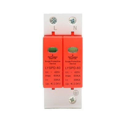 1pc 2P 4P 3P+N 10-20KA 20-40KA 30-60KA 275V 385V 420V House Surge Protector Protective Low-Voltage Arrester Device(2P,AC275V 10-20KA)
