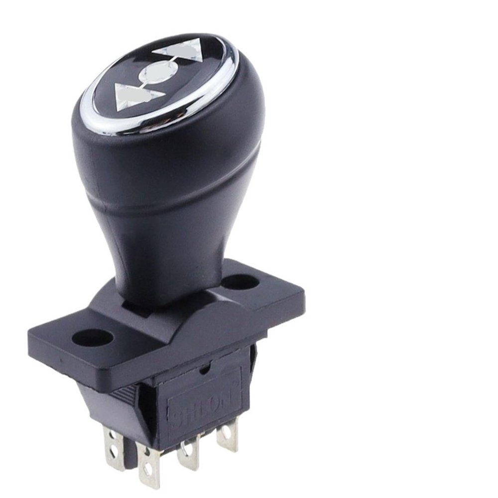1pcs KCD4 Forward and Backward Stop Switch ON-Off-ON Reverse Handle Toy car Start Toggle Switch(Black,Self-Reset)