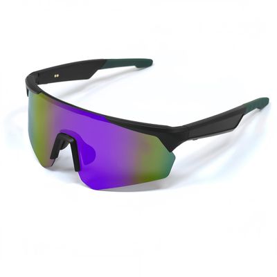 Smart Cycling Glasses for Men & Women  Bluetooth Sunglasses with UV400 Protection, Open-Ear Speakers, Built-in Mic  Sports Running, Cycling, Outdoor Glasses 02 black frame geen lens