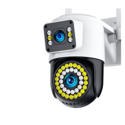 LNBBEQ 4K 8MP WiFi Camera Dual Lens Security Camera CCTV Dual Screen PTZ Ai Tracking 360 View Video Surveillance(EU Plug,8MP Camera and 64G)
