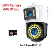 LNBBEQ 4K 8MP WiFi Camera Dual Lens Security Camera CCTV Dual Screen PTZ Ai Tracking 360 View Video Surveillance(EU Plug,8MP Camera and 64G) view 2