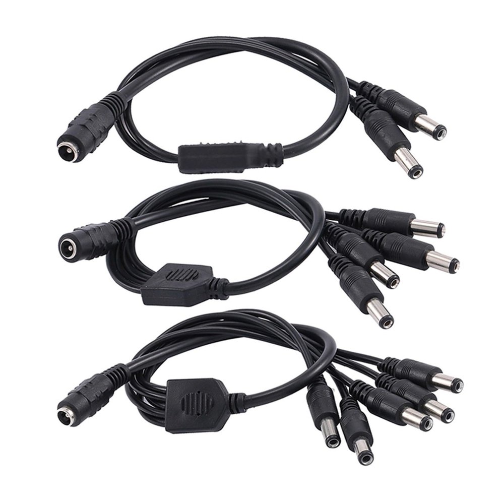 DURYPOBG 5.5x2.1mm DC Power Female to 2 3 4 5 8 Male pl;/UG Power Cord Adapter Extension Cable Splitter Connector Fit Compatible CC/TV .L-ED Strip Light(1 Female to 8 Male)