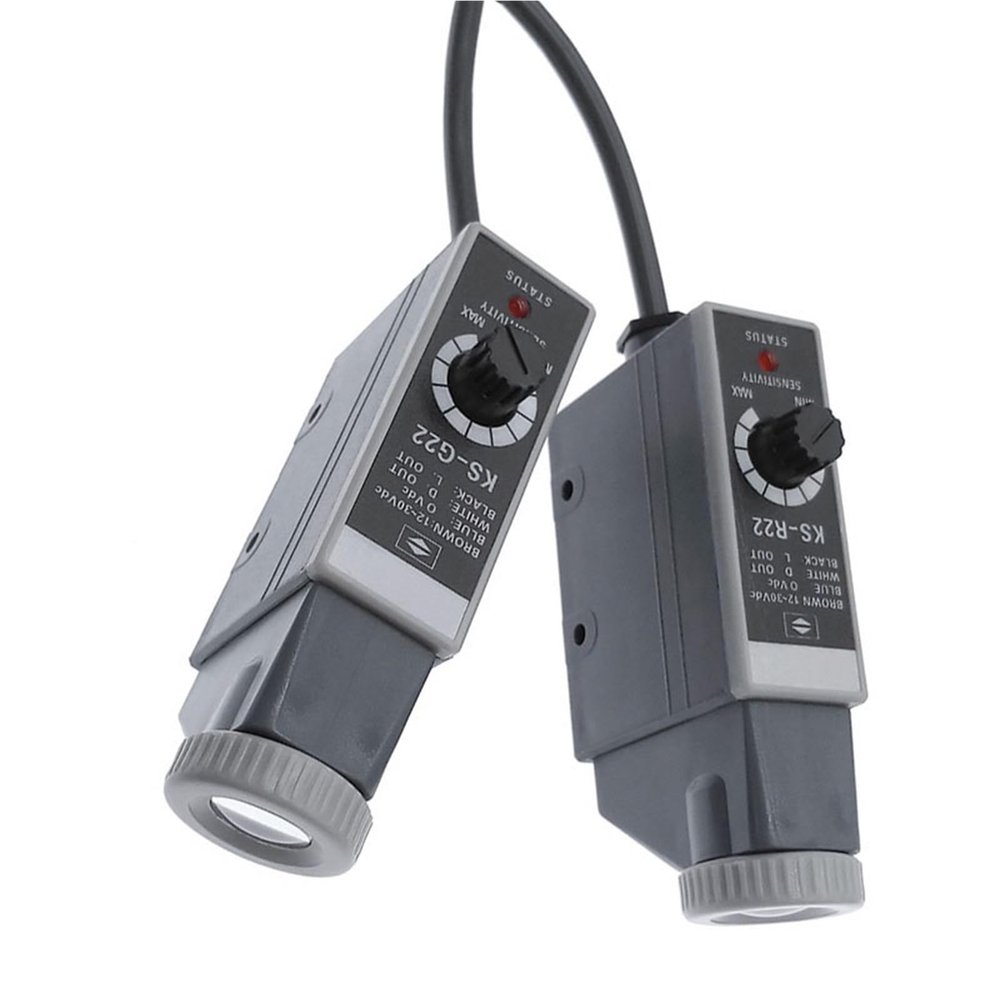 1Pc Color Code Sensor with Sensitive Adjusting Knob KS-W22/G22/R22/WR22/WG22/RG22 Mark Detection Light Sources Available(KS-R22)