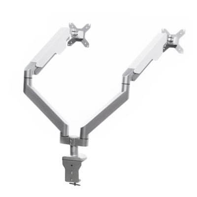 IMMDJUQI Computer Desktop Dual-Screen Gas Spring Monitor Stand, Desktop Universal Rotating Stop Lifting and Heightening Shelf(Silver)