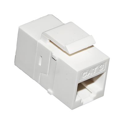 Network Inline Coupler Cat 3/Cat 5e/Cat 6 UTP Unshielded White/Black RJ11/RJ45 Port Adapter Ethernet Compatible for Patch Panel (5 Pieces, White, Cat 3)