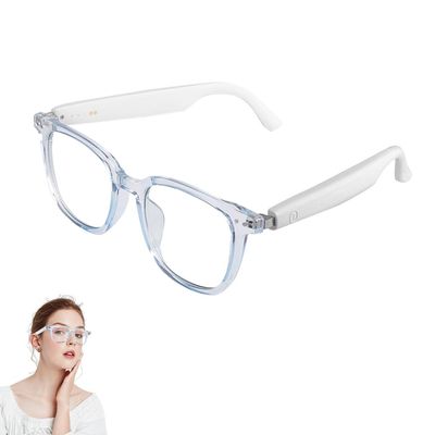 Yeabomy Smart Glasses for Women Men, Bluetooth Glasses with Photochromic Lenses Touch Control Voice Assistant for Clear Audio Remote Photography, Perfect for Indoor Outdoor (Blue Frame)