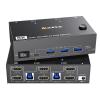 8K KVM Switch 2 Monitors 2 Computers HDMI, KCEVE Dual Monitor KVM Switches, Support 7680x4320@60Hz, 3840x2160@120Hz Resolution for 2 Computers Share Mouse Keyboard and Monitor view 1