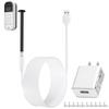 10ft/3m Power Cable and Adapter for myQ Smart Garage Door Video Keypad, Weatherproof Outdoor Flat Charging Cable Continuously Charging Your Video Keypad, Includes White Mounting Nails view 1