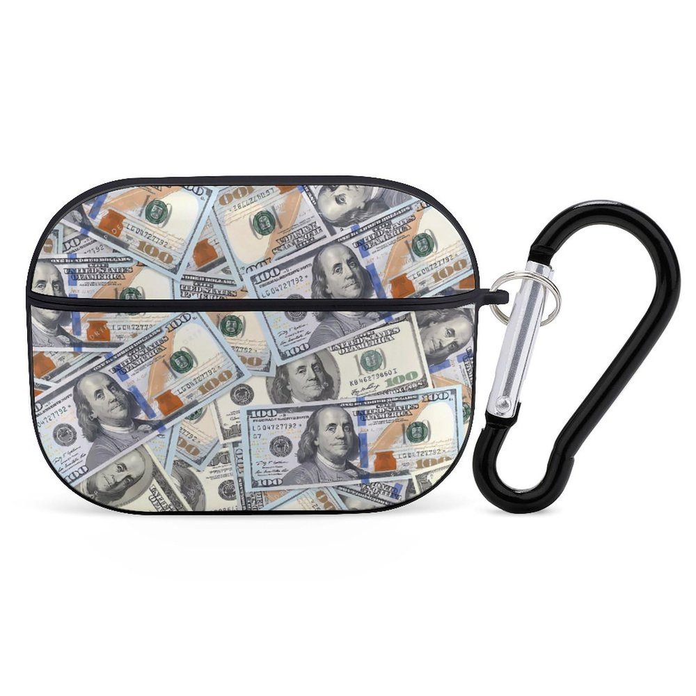 100 Dollar Bills Cute Case Compatible with AirPods Pro Headphone Cover with Keychain Accessories