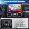 10'' Car Radio for Jeep Wrangler JK 2007-2018 Dodge Ram 1500 2500 2009 2010 2011 2012 Compass Grand Cherokee with CarPlay Android Auto, Touchscreen Head Unit GPS Bluetooth Backup Camera WiFi AM/FM SWC view 2
