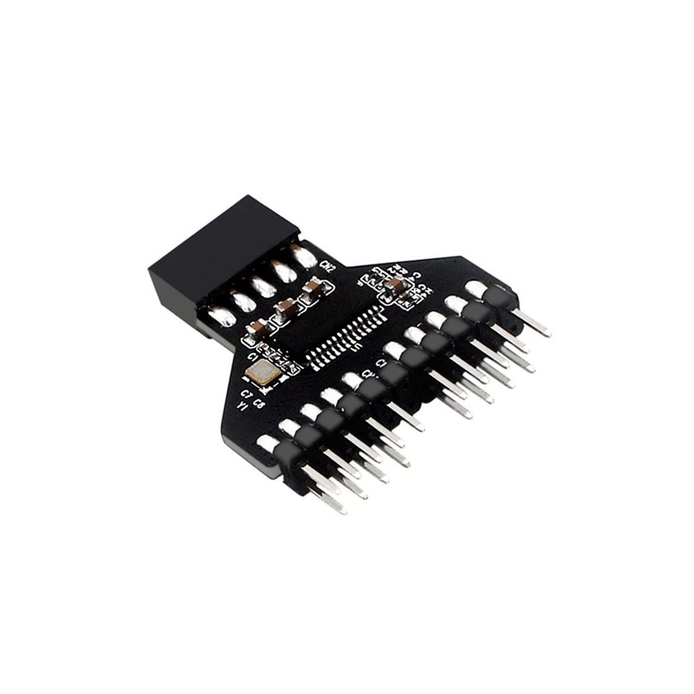 10pcs/lot Motherboard 9 Pin USB 2.0 Female Header to Dual 9-Pin Male Motherboard Extension HUB Connector Card