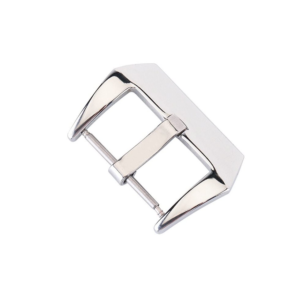 18 20 22 24 26mm Watch Band Buckle 4 Colors Fashion Brushed Metal Watchbands Stainless Steel Strap Clasp Accessories Compatible with Samsung Watch Buckle (22mm Polished Silver)