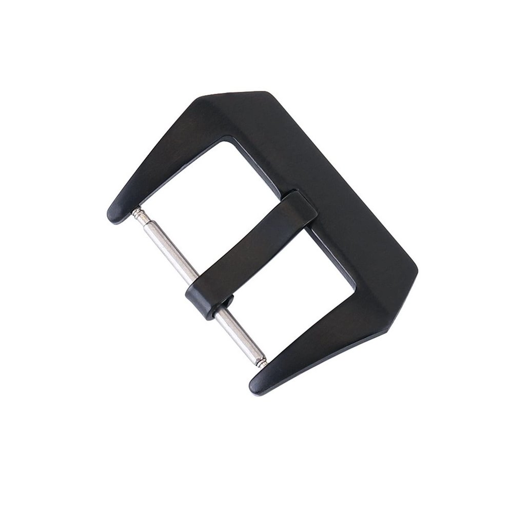 18 20 22 24 26mm Watch Band Buckle 4 Colors Fashion Brushed Metal Watchbands Stainless Steel Strap Clasp Accessories Compatible with Samsung Watch Buckle (20mm Matte Black)