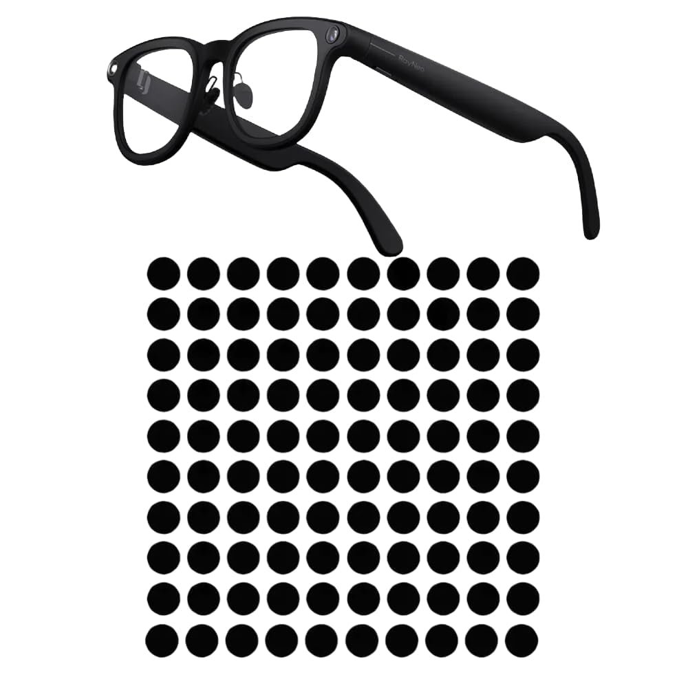 Harlafou 100pcs LED Light Blocking Stickers for Ray-Ban Meta Wayfarer/Skyler/Headliner Accessories and RayNeo V3, Blackout Stickers Light Dimming Sticker for Smart Glasses (for RayNeo V3)