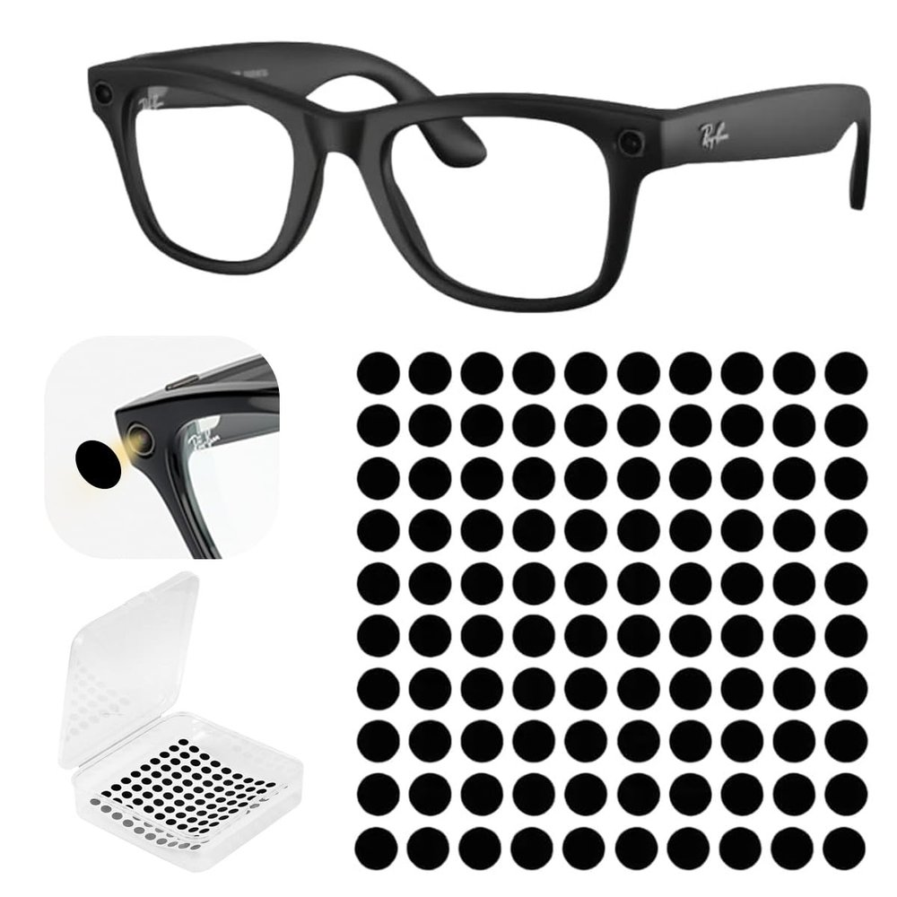100pcs LED Light Blocking Stickers for Ray-Ban Meta Wayfarer/Skyler/Headliner Accessories and RayNeo V3, Blackout Stickers Light Dimming Sticker for Smart Glasses (for Ray-Ban Meta)
