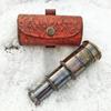 Brass Telescope Handheld Spyglass Nautical Marine Small Brass 6 Inch Mini Telescope with Leather Box Pirate Navigation Collectible Pocket Spy Glass for Gift Use view 1