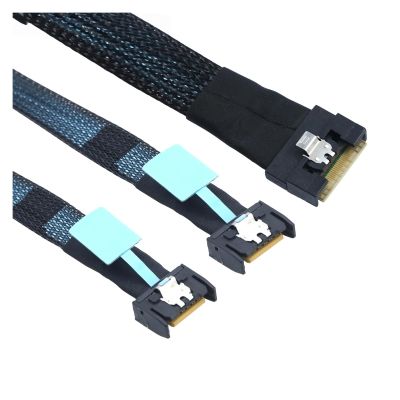 0.8M-PCI-E Ultraport Slimline S*A*S 4.0 SFF-8654 8i 74pin to 2X MCIO 4X 4i 8654 38Pin Server Internal Connection Cable