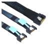 0.8M-PCI-E Ultraport Slimline S*A*S 4.0 SFF-8654 8i 74pin to 2X MCIO 4X 4i 8654 38Pin Server Internal Connection Cable view 1