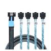 0.5M Internal PCIE Slimline MI NI S*A*S MCIO SFF-8654 4I 38P to 4X SATA 90 Degree Hard Drive Cable view 1