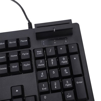 104 Key Quiet USB Keyboard with IC Card Slot, ABS Material, PLL Technology for Stable Data Transmission, Adjustable Non Slip Feet, Ergonomic Design