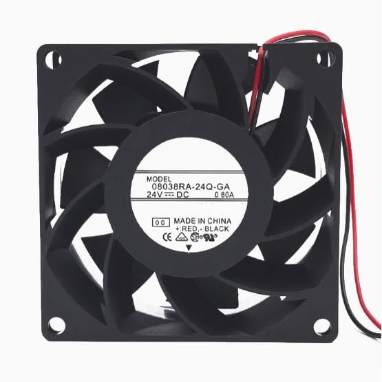 08038RA-24Q-GA DC 24V 0.80A 80x80x38mm 2-Wire Cooling Fan