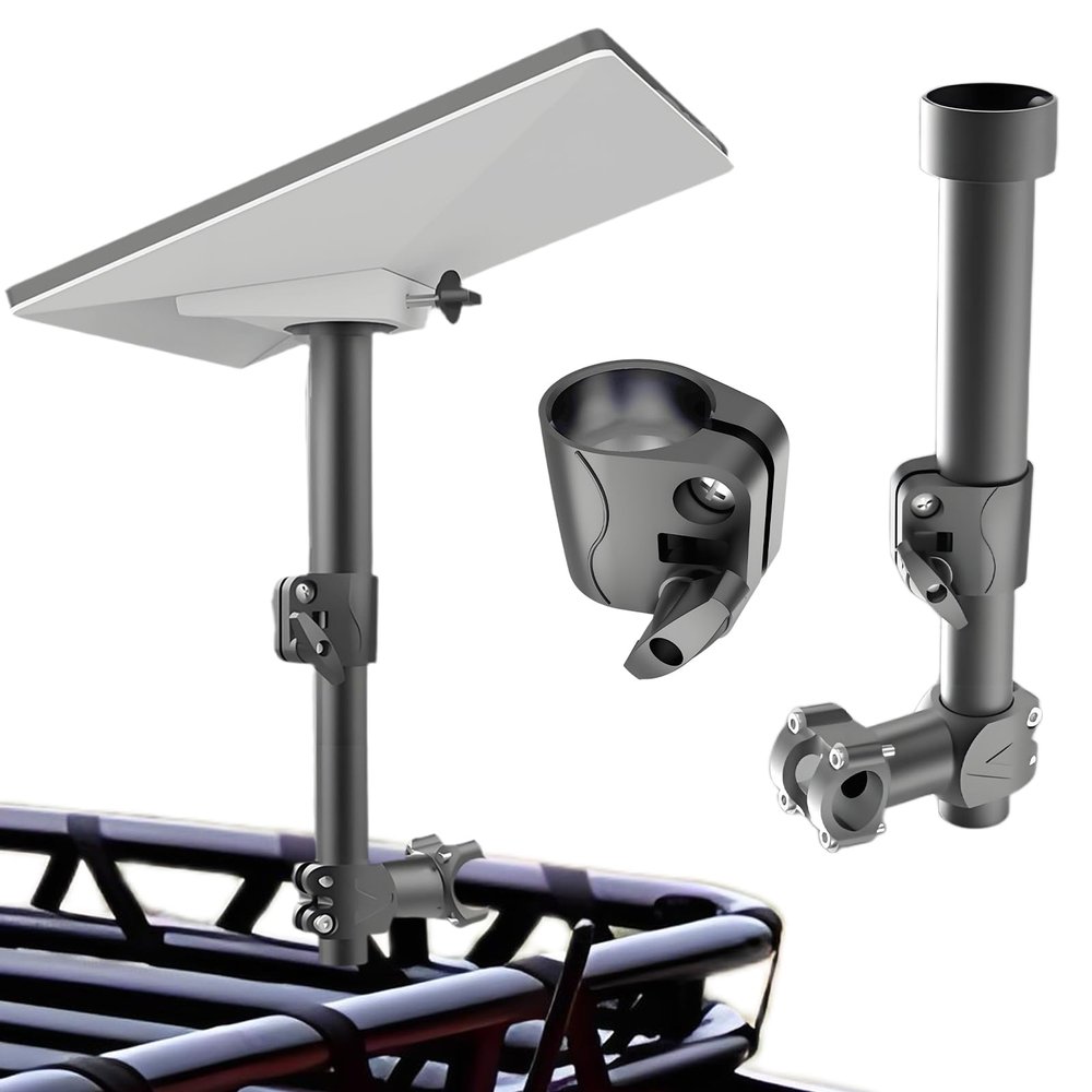 Starlink Mini RV Ladder Mount with Telescoping Pole Clamp - Adjustable for RV, Roof Rack, Railing, Yacht, Camper (Fits 0.8-1.1" Dia)