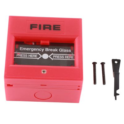 Glass Break Alarm Button | Fireproof PVC Manual Reset | Emergency Exit Door Switch for Protection / Escape Door Systems | Red with FIRE Label