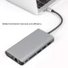 8 in 1 Multifunction Hub, Type C to RJ45 VGA USB3.0 Jack SD HDTV PD Interface, Fast Charging Support, High Speed Data Transmission, Anti Fingerprint Aluminum Alloy Design, Gra view 2