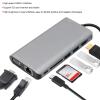 8 in 1 Multifunction Hub, Type C to RJ45 VGA USB3.0 Jack SD HDTV PD Interface, Fast Charging Support, High Speed Data Transmission, Anti Fingerprint Aluminum Alloy Design, Gra view 3