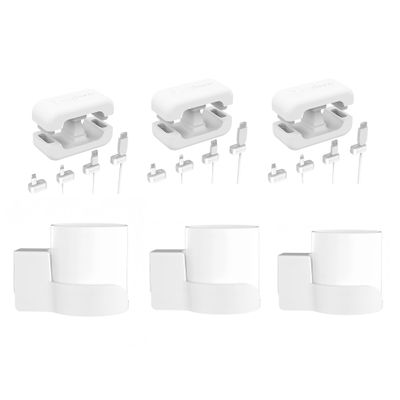 Bangcheer Wall Mount for Deco X10 X15 X20 X50 X55 X60 WiFi 6 Router Bracket with Silicone Cable Organizer Sturdy Space Saving Mesh System Holder,White,3Pack