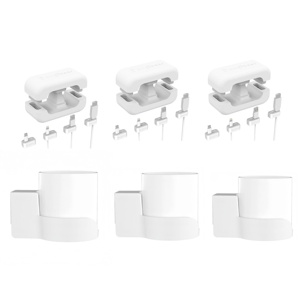 Bangcheer Wall Mount for Deco X10 X15 X20 X50 X55 X60 WiFi 6 Router Bracket with Silicone Cable Organizer Sturdy Space Saving Mesh System Holder,White,3Pack