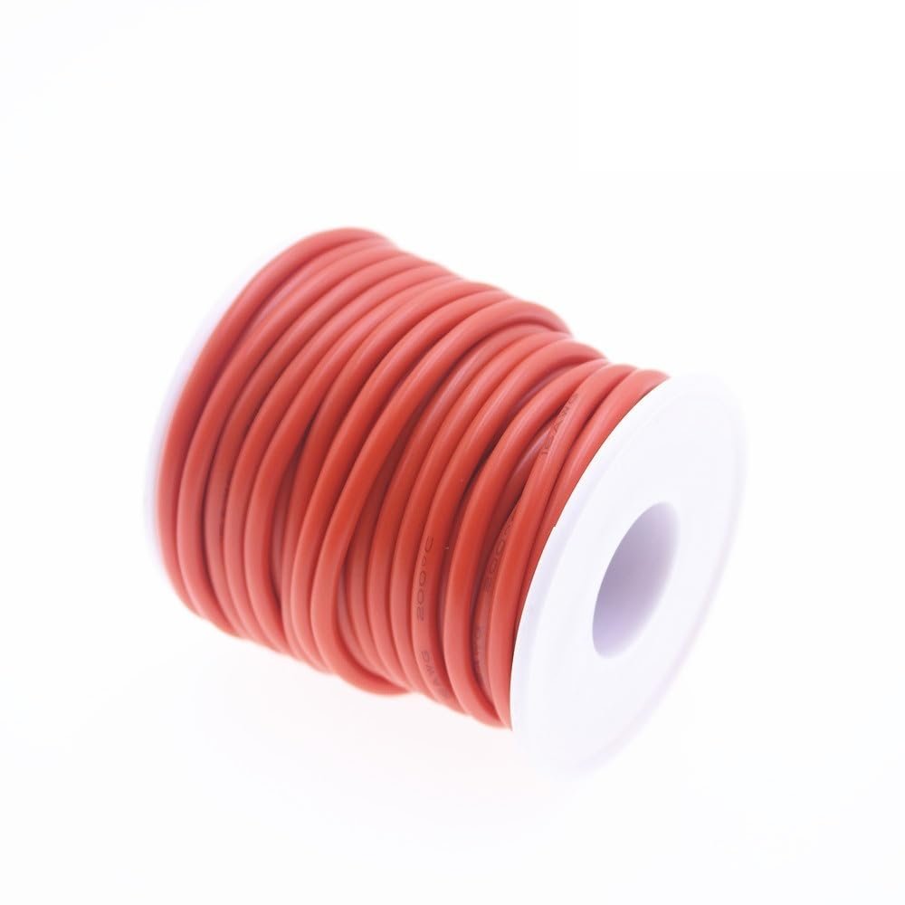 10 Meters Heat-Resistant Cable Wire Soft Silicone Wire 12 15 16 17 18 20AWG(Orange,16 AWG 10 Meters)
