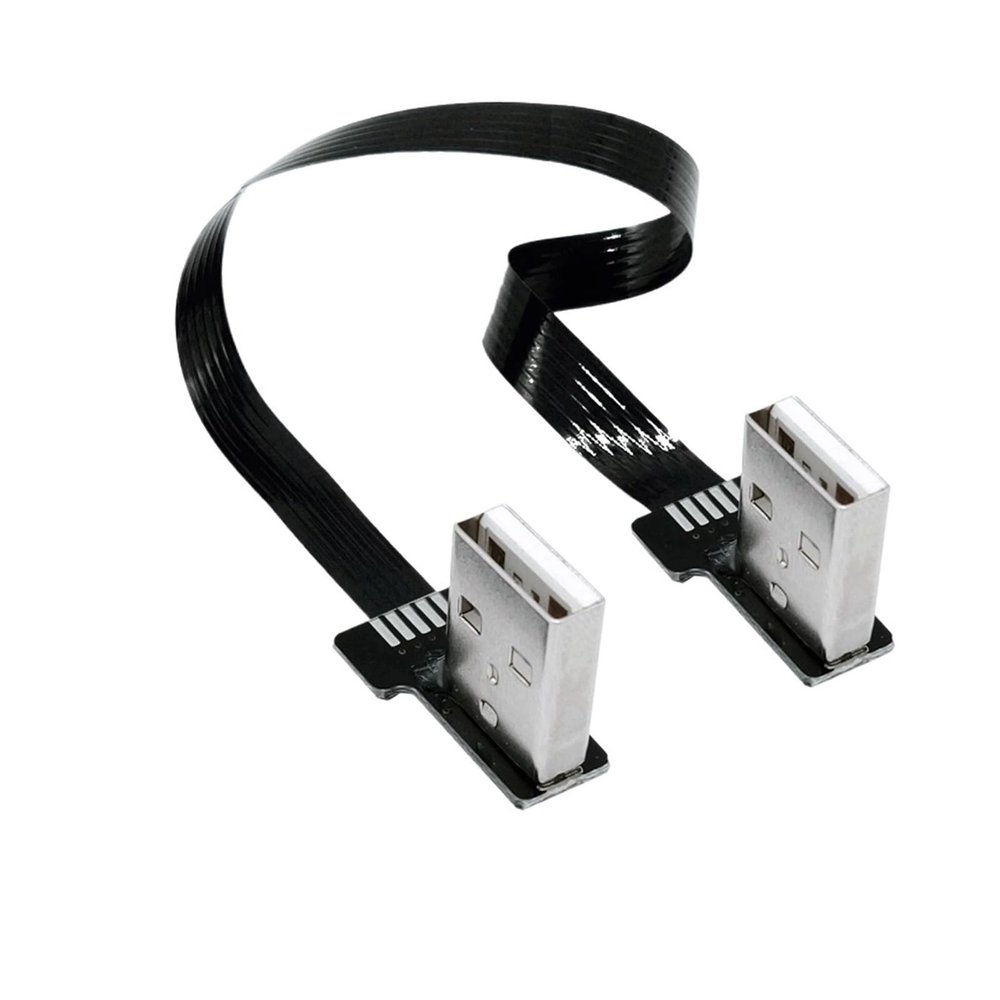 0.05M-1M Head USB Data Cable, Flat and Ultra-Thin Detachable Connection Cable, Set-top Box, Car Data Cable(50CM,AMLE-AMLE)