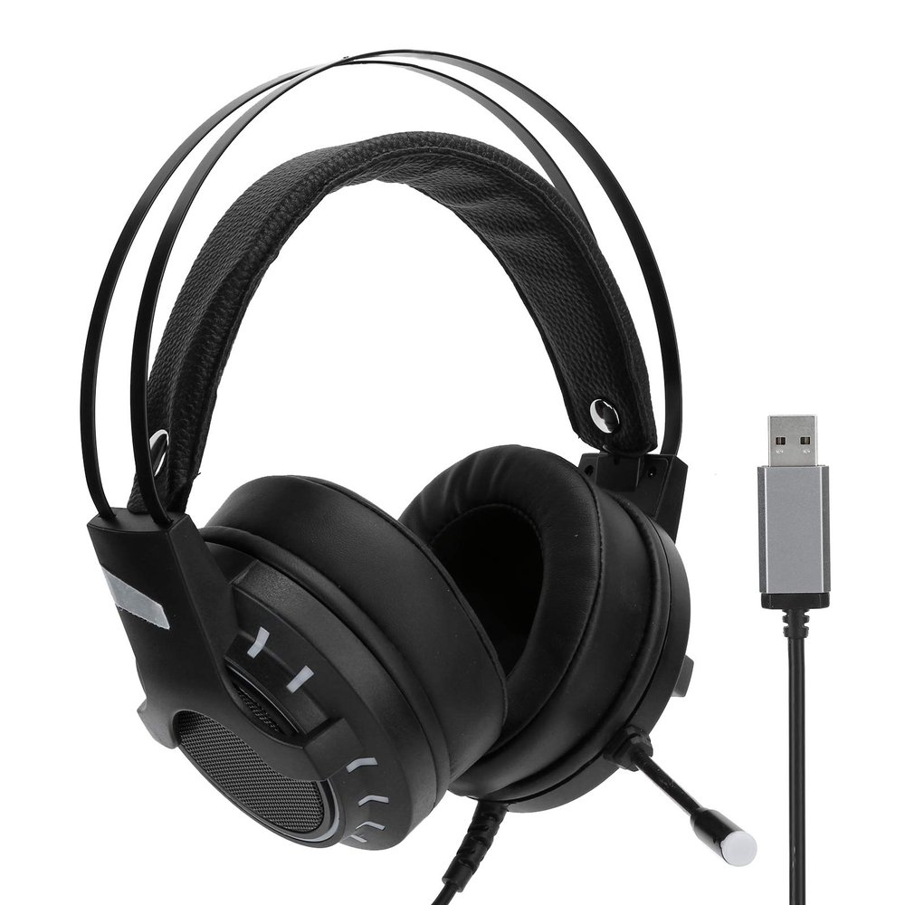 Aurovibe K3 7.1 Gaming Headphones Wired Surround Sound Headset with Microphone and Custom LED Light